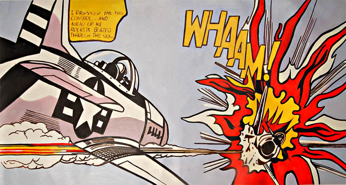 store falso d'autore Whaam 60x120 cm di Lichtenstein